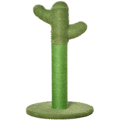 ALBERO TIRAGRAFFI PER GATTI A FORMA DI CACTUS CON CORDE IN SISAL, 40X40X65CM, VERDE