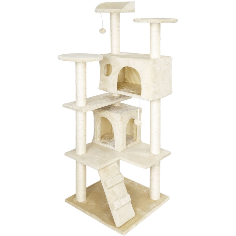 Albero tiragraffi per gatti beige 130 cm Albero per arrampicarsi Tiragraffi Gatto