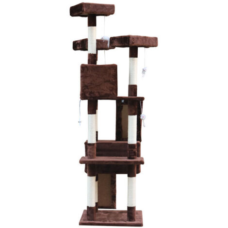 Albero tiragraffi per gatti Gloria 50 x 50 x 170 cm Marrone Legno Carta Sisal