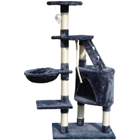 Albero tiragraffi per gatti Gloria Sinu Grigio Poliestere Legno Carta Plastica Sisal 7,5 cm 55 x 40 x 120 cm