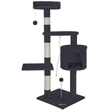 Albero Tiragraffi per Gatti Parco Giochi Cuccia Graffiatoio gatto H112cm Grigio