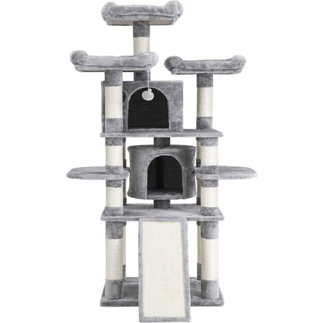 Albero Tiragraffi per Gatti per Gatti 60x55x172 cm Grigio