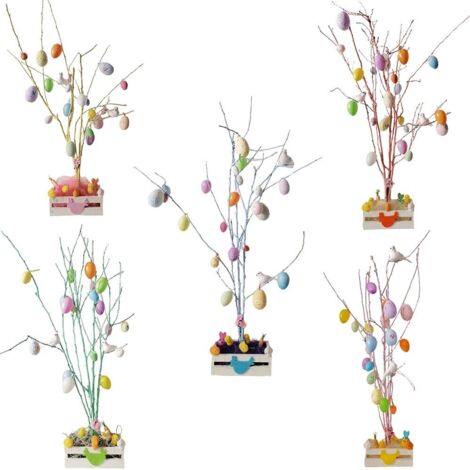 Albero uova di Pasqua con addobbi pasquali coniglio pulcino colomba ramo decoro  per casa ornamenti vetrina negozio - colorigenerali: VERDE