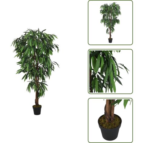 Albero verde - vidaXL Albero Mango Artificiale 450 Foglie 120 cm Verde - Albero artificiale in plastica