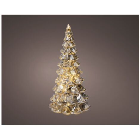 Albero Vt argento c/LED d10x21cm