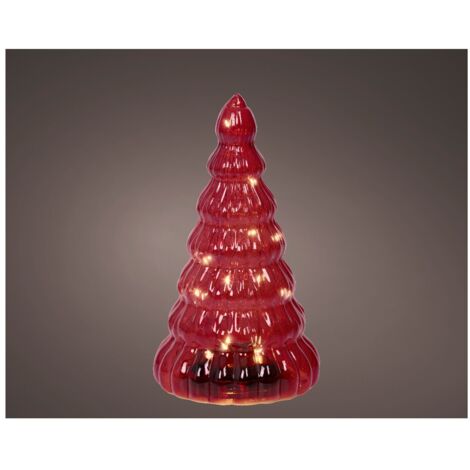 Albero Vt rosso c/LED d13x22cm