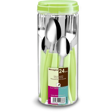 Albert di Thiers 729893 Carboncino Set di 24 Pezzi Acciaio Inossidabile Smeraldo 9 x 9 x 23,5 cm