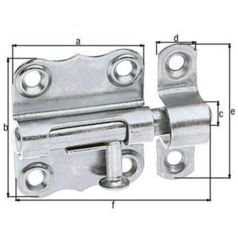 Alberts 123352 Grendelriegel mit Knopfgriff und ohne Feder galvanisch verzinkt, dickschichtpassiviert Platte 33 x 35 mm Bolzen-Ø 7 mm