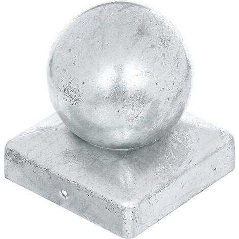 Alberts 20586 7 Tappo per Pali in Legno 90/90 mm con Sfera, Zincato a Caldo, 90 x 90 mm