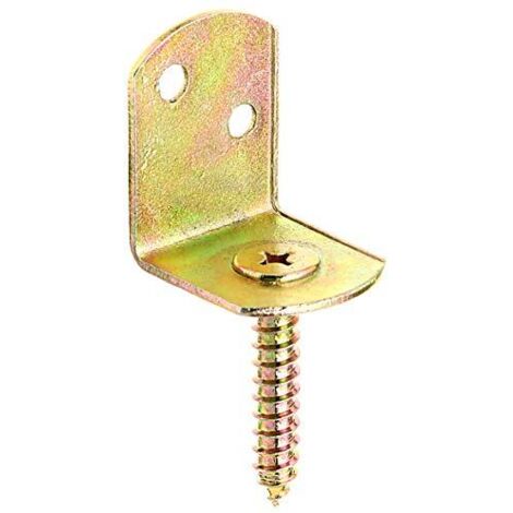 Alberts 212209 Supporto per recinzioni paravento a L, in varie versioni, zincato giallo, Altezza totale 83 mm, set da 24