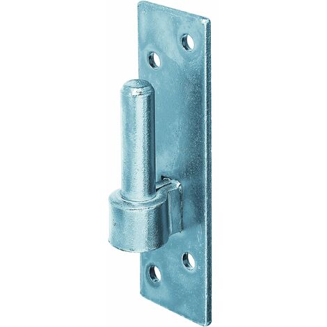 Alberts 306809 Cardine su piastra, forma bavarese con gancio DI o DII, zincato blu, entrata Ø14 mm, Piastra 130 x 40 mm