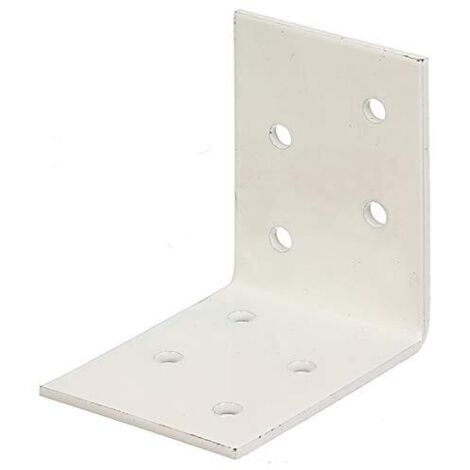 Alberts 330286 330286-Raccordo angolare zincato, Rivestito in plastica, 50 x 50 x 40 mm, Bianco