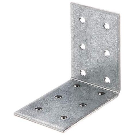 Alberts 330538 Squadretta di giunzione angolare multiforo, zincata con procedimento Sendzimir, 60 x 60 x 40 mm, Set da 15
