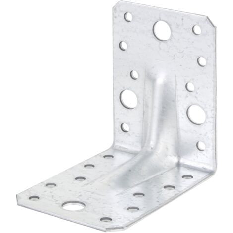 Alberts 330552 Squadretta di Giunzione angolare Rinforzata con nervatura di Rinforzo, Acciaio, 90 x 90 x 65 mm (25 Stk.)