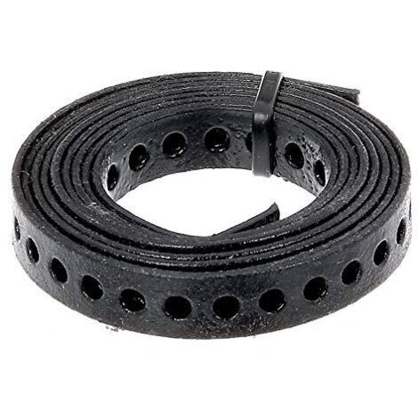 Alberts 334123 Nastro forato, con o senza box di srotolamento, rivestito in plastica nera, larghezza 12 mm, lunghezza 1,5 m