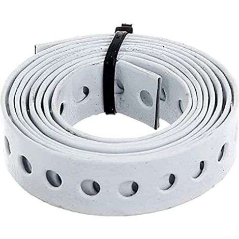 Alberts 334253 Nastro forato, con o senza box di srotolamento, rivestito in plastica bianca, larghezza 17 mm, lunghezza 1,5 m