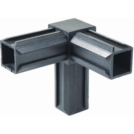 Alberts 426422 connettore per tubi XD, 90° e un'altra uscita ad angolo retto, plastica, nero, 30 x 30 x 2,0 mm