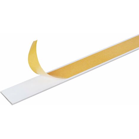 Alberts 433598 Barra piatta, autoadesiva, alluminio, bianco, 1000 x 20 x 2 mm