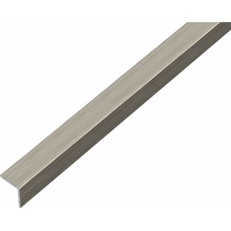 Alberts 488741 Profilo angolare, autoadesiva, alluminio, design acciaio inox, scuro, 1000 x 20 x 20 mm