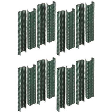 Alberts 531195 Clip in Filo Metallico, fosfatato di Zinco, con Rivestimento in plastica Verde, Larghezza 22 mm, Set da 800