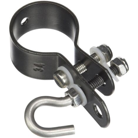 Alberts 655662 Fascetta per barre di tensionamento per recinzione, zincata, con rivestimento in plastica antracite metallico, Ø fascetta 34 mm