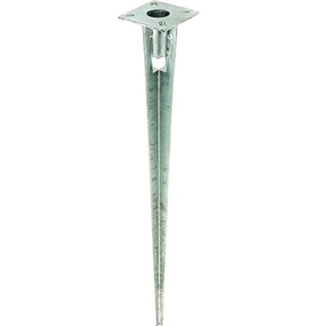 Alberts 658670 Portapalo da ancorare nel terreno, per pali di recinzione in tubolare di acciaio, zincato a caldo, Lunghezza 750 mm, per Ø pali 38 mm