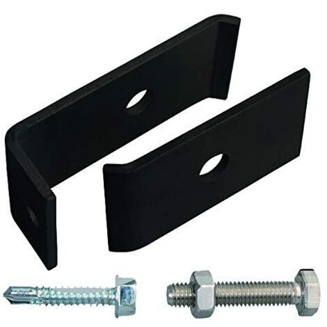 Alberts 672843 per il Fissaggio su muri o Pali  zincato a Caldo, Rivestito in plastica Antracite RAL 7016, Carbone