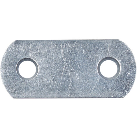 Alberts 837877 Platine d'assemblage, avec extrémités arrondies, galvanisée, en bleu, 37 x 16 mm, Set de 100 pièces
