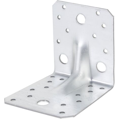 Alberts 846688 Squadretta di giunzione angolare rinforzata con nervatura di rinforzo  zincata con procedimento Sendzimir  105 x 105 x 90 mm  Set da 20
