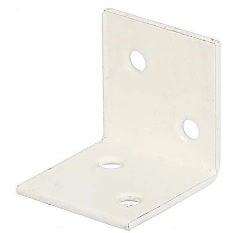 Alberts 847517 Squadretta di giunzione angolare, rivestita in plastica bianca, 30 x 30 x 30 mm, Set da 50
