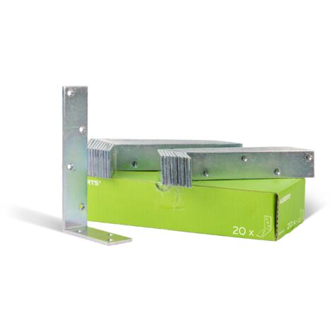 Alberts 847890 Équerre de poutre, côtés inégaux, passivée, 100 x 200 x 40 mm, Set de 20 pièces
