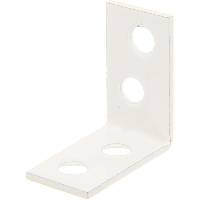 848828 Équerre de chaise, plastifiée blanche, 60 x 60 x 16 mm, Set de 50 pièces - Alberts