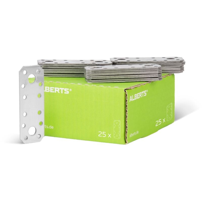 851774 Platine d'assemblage, acier inoxydable, 96 x 35 mm, Set de 25 pièces - Alberts