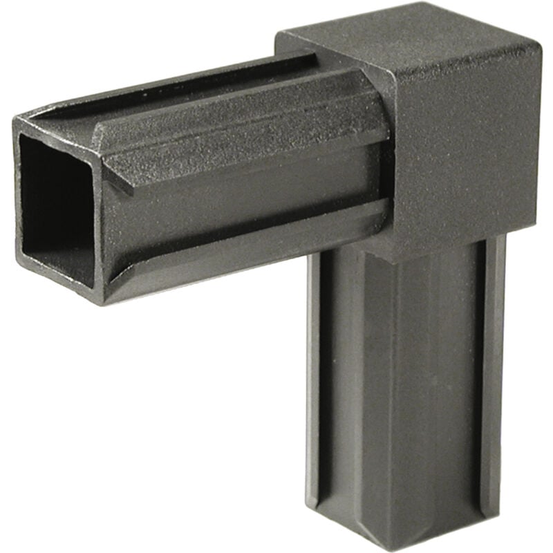 859831 Raccord xd pour tubes carrés, 90°, plastique, en noir, 20 x 20 x 1,5 mm, Set de 10 pièces, Set de 10 pièces - Alberts