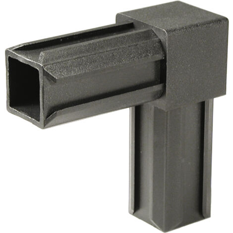 Alberts 859831 Raccord XD pour tubes carrés, 90°, plastique, en noir, 20 x 20 x 1,5 mm, Set de 10 pièces, Set de 10 pièces