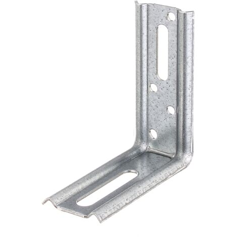 Alberts 866242 Équerre réglable, angle de 90°, emboutie, avec trou oblong, galvanisée Sendzimir, 70 x 80 x 30 mm, Set de 50 pièces