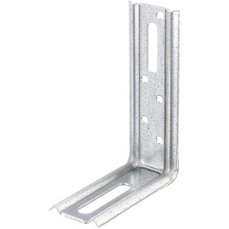 Alberts 866259 Équerre réglable, angle de 90°, emboutie, avec trou oblong, galvanisée