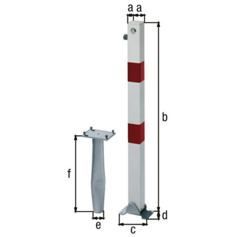 ALBERTS Absperrpfosten KLAPPY-BO 70x70 mm Zyl. Einbet.