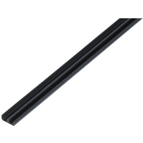 ALBERTS Führungsschienenprofil unten, PVC schwarz, Lxlichte BxH 1000 x 6,5 x 5 mm