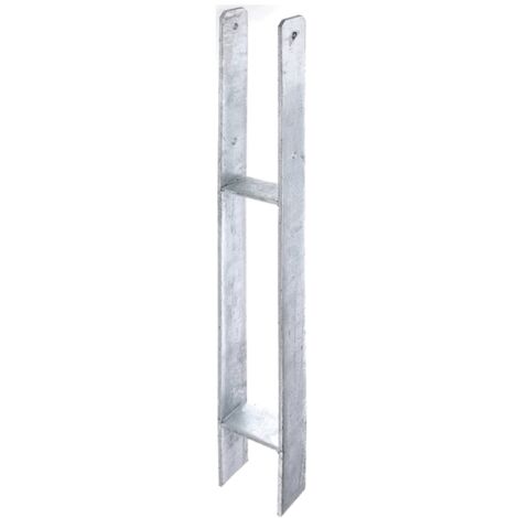 ALBERTS H-Pfostenträger, fvz, zEinbet., lichte Breite 91mm, Gesamthöhe 800mm, Stärke 6mm