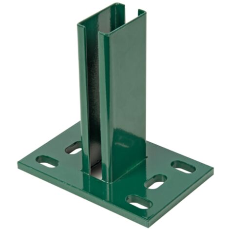ALBERTS Pfostenträger für Zaunpfosten Doppelstab-Gittermatten, grün, z.Aufschraub., 150x100