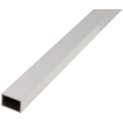 ALBERTS Rechteckrohr, Alu silber elox., LxBxHxS 1000 x 50 x 20 x 2 mm