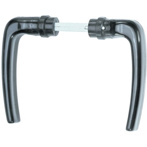 ALBERTS Türdrücker für Welleng.-Tor, ein Paar, Alu, schw.elox., Abst.Tür-Griff 50mmGriffB115mm