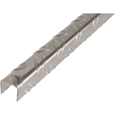 ALBERTS U-Profil, Riffel-Prägung, Alu blank, LxBxH 2000 x 29,5 x 29,5 mm
