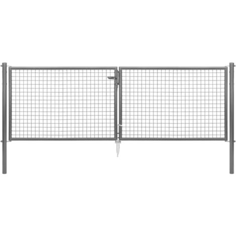 ALBERTS Wellengitter-Doppeltor, zinkp.anth.met.Kst.b., B Mitte-Mitte Pf.2988mmH1000mm