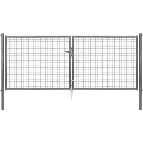 ALBERTS Wellengitter-Doppeltor, zinkp.anth.met.Kst.b., B Mitte-Mitte Pf.2988mmH1250mm
