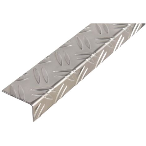 ALBERTS Winkelprofil, Riffel-Prägung, ungleichsch., Alu blank, LxBxH 1000 x 43, 5 x 23, 5 mm