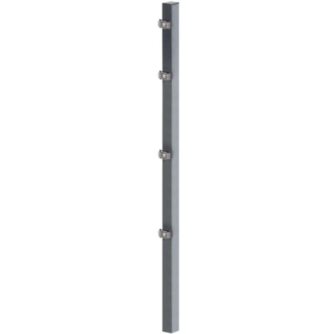 ALBERTS Zaunpfosten, inkl.Klemmlasche, Bohrabst:400mm, vz, anth., 60x40/1200mm, Zub.im Pfosten