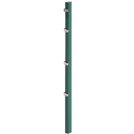 ALBERTS Zaunpfosten, inkl.Klemmlasche, Bohrabst:400mm, vz, grün, 60x40/2000mm, Zub.im Pfosten