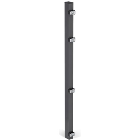 ALBERTS Zaunpfosten, inkl.Klemmlasche, verkürzt, Bohrab:400mm, anthr, 60x40/1075mm, Zub.im Pf.